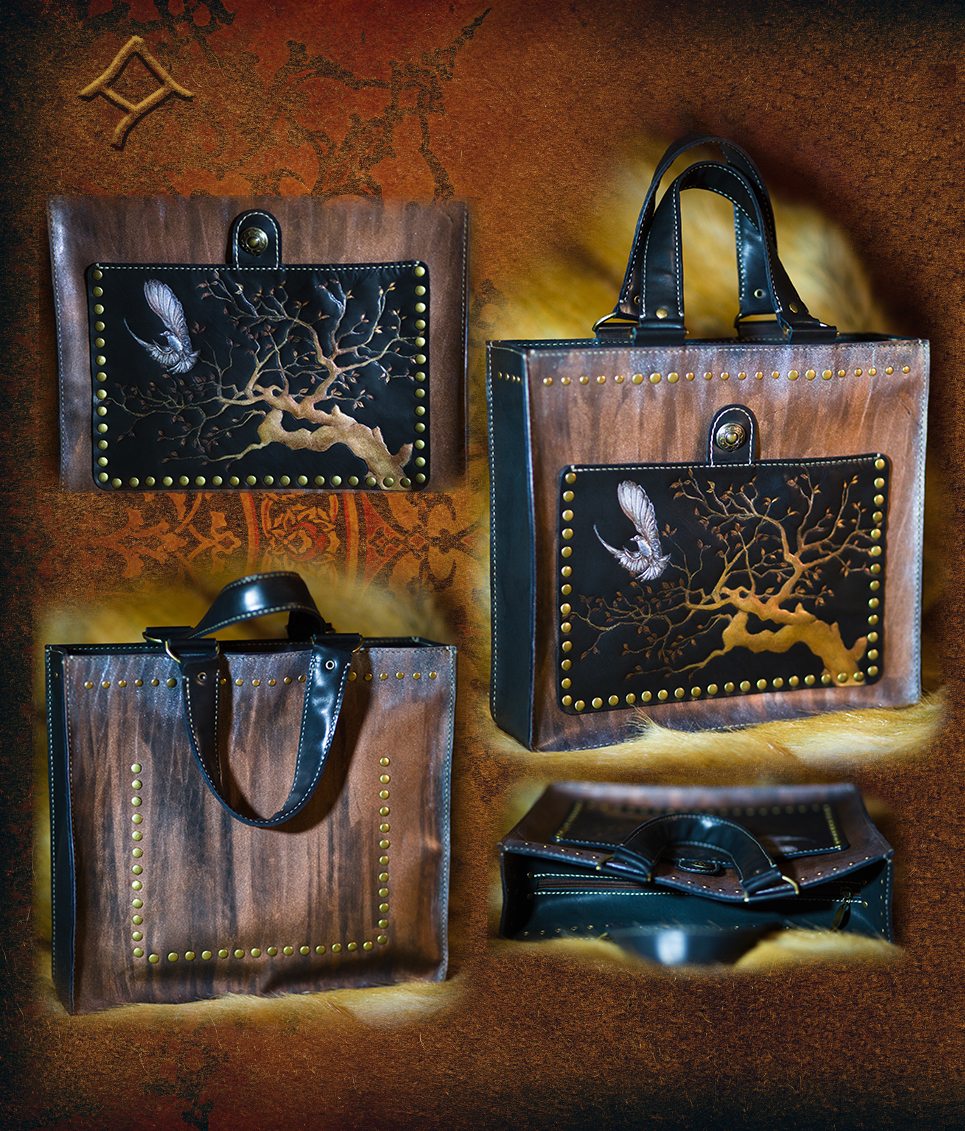 кожаная женская сумка-шоппер ручной работы на заказ в воронеже
